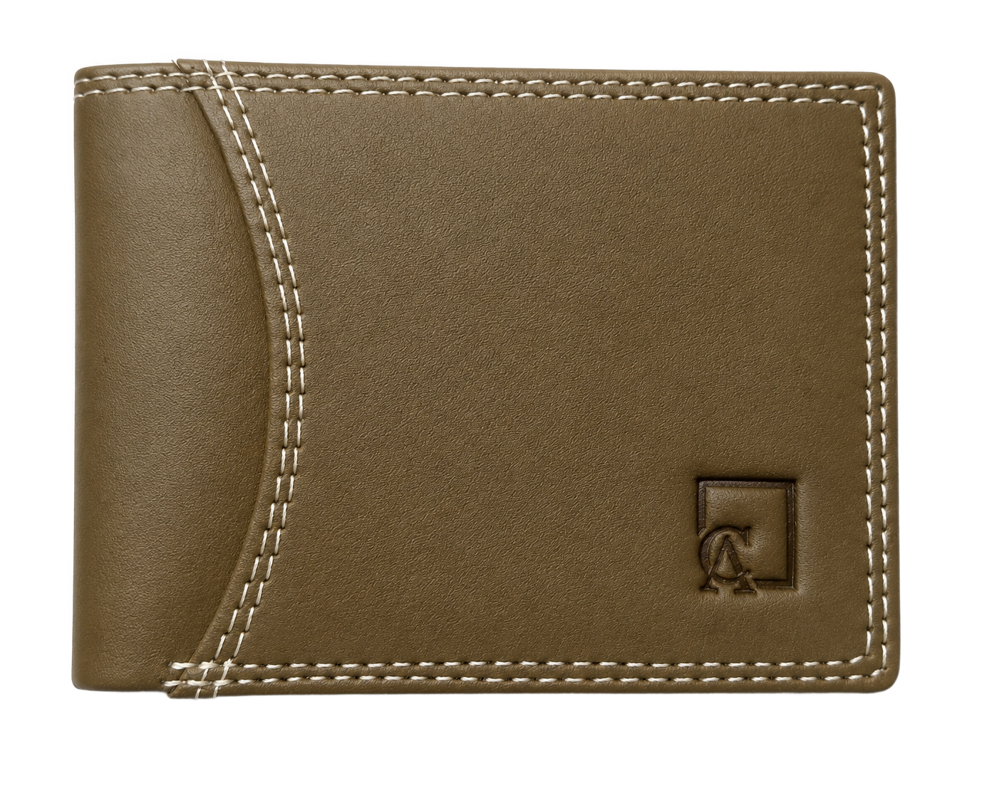 Classic Men's Leather Bifold Wallet — Olive Green